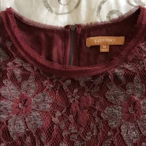 Ellen Tracy Wine-colored lace blouse